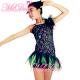 Ruffle Jazz Tap Costumes Striking Peacock One Shoulder Dress With Shredded Organza Skirt