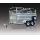 Double Axle Steel Cattle Crate Trailer / Stock Crate Trailer With Hydraulic Brake