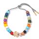 Gold Plate Forte Beads Bracelet Rainbow Natural Stone With Shiny Zircon