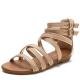 BS057 Sandals Female Summer Europe 2021 New Cross Strap Open Toe Casual Strap Roman Shoes Wedge Heel All-Match Large Siz