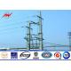 Galvanized Metal Utility Power Poles Tapered 15m / 17m High Voltage 10 Kv - 220 Kv