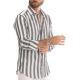                  High Quality Slim Striped Shirt Long Sleeve Large Size Color Plus Size Summer Cotton Linen Men′s Shirt             