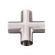 Sanitary SS Pipe Fittings Four Way Cross DN150 Mirror Polished