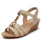 BS042 Sandals Women2020 Summer New Sandals Casual Fashion Word Belt Mid-Slope Heel Sandals Female Mother Shoes