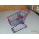 Blue 3 Inch PVC Caster Wire Shopping Trolley , 75L Retail Shopping Carts