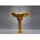 Fiberglass Customized Figure Abstract Decorative Metal Wing Angel Sculpture