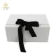 Pure White Magnetic Closure Gift Box With Ribbon , Makeup Set Gift Box