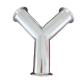 DIN Standard Sanitary Stainless Steel304 316 Pipe Fitting Tri Clamp Wyes Tee Y Type Tee