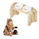 Small Dogs and Cats Adjustable Pet Bowl with Durable Bamboo Stand NO Time Setting