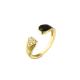 18K Gold Plated Diamond Ring Women Open Enamel Ring OEM ODM