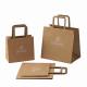 Custom Print Grocery Brown Kraft Bags Bulk With Handle 80gsm