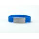 Latex Free Custom Silicone Bracelets / Slim ID Bracelets With Blank Metal Tag