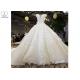 Luxury Bridal Ball Gowns Off Shoulder Sweetheart Lace Long Tail Crystal Beading