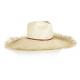 New Designed Fashion leather-trimmed straw wide-brim hat