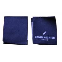 Custom Made Blue Embroidered Cotton Woven Labels For Clothing / Hats / Gloves