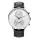 CD Grain Face Quartz Silver Stainless Steel Watch Sr626sw With Black Leather Strap