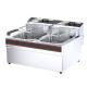 220V/110V Commerical Counter Top Stainless Steel Electric Double Tank Double Basket Deep Turkey Fryer 21 KG