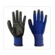 Blue Polyester With Black Smooth Nitrile Gloves