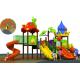 outdoor playground equipment with plastic slide and tube slide