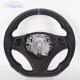 Tricolor Stiching Stripe Carbon Fiber Car Steering Wheel LED For BMW Racing