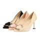 ZM011 New Korean Style Pointed Toe Stiletto Stiletto Square Heel With Metal Buckle Pure Color Suede High Heels 857-9