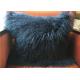 Mongolian fur Pillow 2017 New Long Curly Tibet Lamb Wool Cushion Navy Blue 20