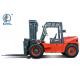 10 Ton Diesel Forklifts / 92 Kw Engine Forklift Truck Material Handling Machinery