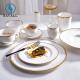 Golden Rim Round Porcelain Dinnerware Sets Savall HoReCa OEM ODM Available