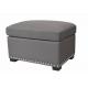 Modern Upholstery Storage Ottoman Cube For Bedroom , Polished Chrome