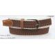 Mixed Colors Polyester Mens Stretch Belts With PU Buckle Part 3.5cm Width