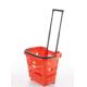 Light Weight Plastic Grocery / Shopping Basket With Wheels And Handle SGS ISO9002