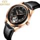 Classic Tourbillon Mechanical Watch Water Resistant Genuine Leather Band