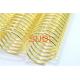 Wire Diameter 2mm 50mm Pitch 4:1 Electroplated Gold Spiral Bound Coil
