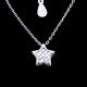 Simple Plain Pure 925 Silver Star Necklace No Stone European Style