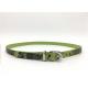 Green Zinc Alloy Buckle Women'S Fashion Snake Leather Belt