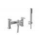 Double Handle Bathroom Faucet Mixer Taps / Contemporary Bath Tap And Shower Mixer