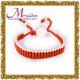 Red adjustable links friendship bracelets copper with thick silver plating LS018