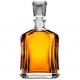 Collar Material Glass Square Bottle for Beverage Vodka Whisky Rum Tequila 23.75 oz