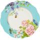 Delicate Ceramic Dessert Plates , Waving Shape Floral Dessert Plates For Wedding