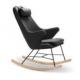 North Europe style PU leather leisure rocker chair furniture