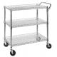 Classic Commercial - Grade 3 Shelf Wire Utility Cart Adjustable Every Shelf Height