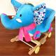 Cute Plush Rocking Elephent Animal Toys With Music For Children Riding On