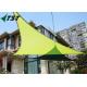 Green Color Polyester Outdoor Shade Sails , Canvas Shade Canopy 160gsm-350gsm Weight