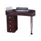 Dark Brown Salon Manicure Tables Solid Wood With 76cm Height , OEM ODM Service