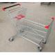 210L Wire Grocery Basket  Anti - Rust Steel 4 Wheel Shopping Trolley With Castors