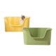 Extra Large Space Cat Toilet Litter Box for Cats in Yellow/Green/Gray and Open Top