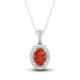 Natural Citrine Lab Created White Sapphire Necklace 10K White Gold 18
