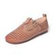 HZM012 Shoes Women'S Summer New Style Hollow Breathable Leather Ladies Single Shoes Casual All-Match Flat-Bottom Fashion