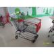 150L Wire Mesh Supermarket Trolley Carts With Red Baby Seat And Plastic Parts