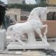 Marble Horse Statue White Stone Carvings Life Size Animal Sculptures Handcarved Outdoor Garden Decoration